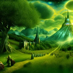 Epic Drawing of scenery of The LOTR estilo Van Gogh 4k