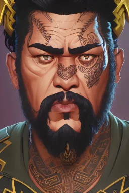 digital painting of 1 9 7 0 s new zealand maori gang member, full screen closeup portrait, new zealand nomads, mongrel mob, king cobras, tribesmen motorcycle club, black power, killer beez, fine pencil and colour markers, intricate, ultra detailed, by stanley lau artgerm