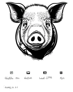 pencil drawn pig