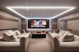 dedicated home cinema room with LED lighting in the walls make sure the room is completely symmetrical