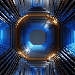 3d structures recursive made of a metallic random color ribon thick fractat of and geometry objects ,gray tema background
