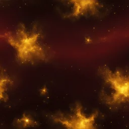 Hyper Realistic Golden-Nebula-Sky With-Yellow-Stars on a dark-Maroon-sky at dark night with dramatic & cinematic ambiance