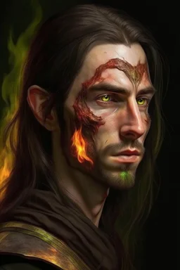dead, half of face burned