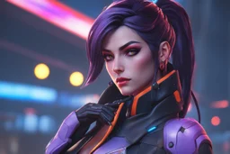 Widowmaker in 8k anime cgi artstyle, overwatch them, neon effect, close picture, rain, apocalypse, intricate details, highly detailed, high details, detailed portrait, masterpiece,ultra detailed, ultra quality