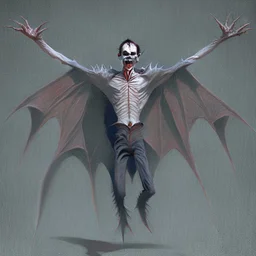 a vampire with arms outstretched viewed from the side