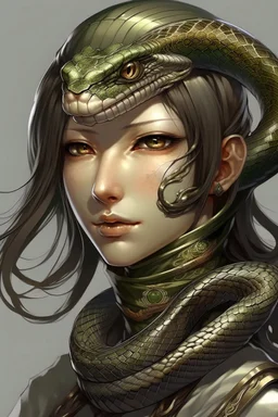 detailed persona, female snake head instead of hair