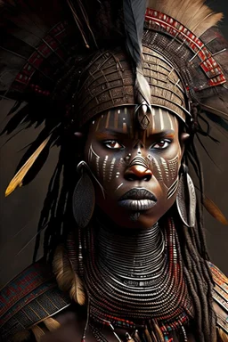 African Tribal Warrior woman