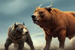 the bull defeats the bear