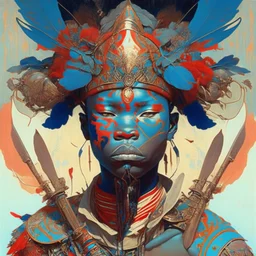 portrait of warrior africa by james jean