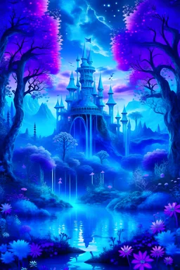 mystical fairyland in blue purle colour