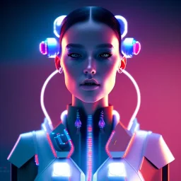 head and shoulders portrait of a Beautiful cyberpunk girl, 8k resolution concept art