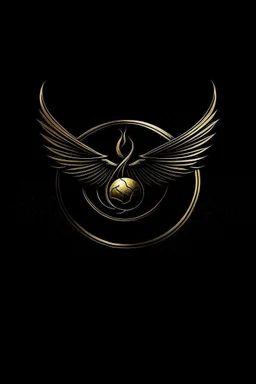 logo for company called snitch, theme golden snitch from harry potter in front of plain black bckground without any words