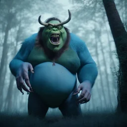 horror orge in blue forest