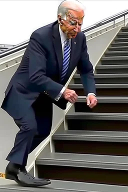 biden stumbling down the steps to air force one dressed as dumbledore from Harry Potter