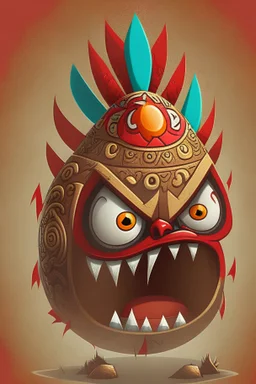 Cartoon egg pfp character aztec demon blood