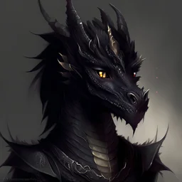 Cute black dragon man dark