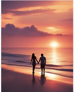 Romantic sweet couple ,So beauty sunset sea background