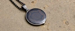 painite and Damascus steel pendant