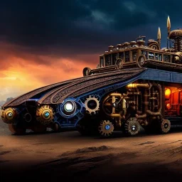 fullbody Drawing of 'sketch of steampunk Vehicles as in the movie mortal engines(2018)',intricate detail,andrea bonelli,Kilian Eng,Ohrai,evan lee,Aleksandr Sidelnikov,KyuYong Eom,three quarters frontal aerial view,toned colors,32k