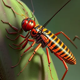 A colorful insect on a child's palm with a background of a hay field, an insect, a weta disney pixar, an insect, a still image of a weta disney, a weta disney, which looks like an insect, a portrait of an insect, a picture of a crazy wasp, a 3D rendering of a complex wasp, Folded Insect Forearms, Weta, Giant Insects, Weta Studio, Thopter from magic the collection