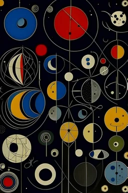 fases lunares al estilo de Miro