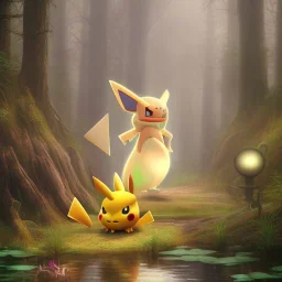 Mystery pokemon,Ambiance dramatique, hyperrealisme, 8k, high quality, lot of details, portrait,