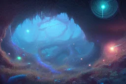 cave exploration glow galaxy coral twigs bridge golfish