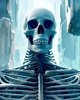 A portrait of a frozen skeleton by pascal blanche rutkowski repin artstation hyperrealism painting concept art of detailed character design matte painting, 4 k resolution blade runner, digital Art, perfect composition, beautiful detailed intricate insanely detailed octane render trending on artstation, 8 k artistic photography, photorealistic concept art, soft natural volumetric