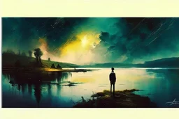 epic, cosmos, persons, big epic lake, planet, vegetation, movie poster hd, lesser ury painting