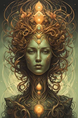 create a full body, haunted disembodied female entity with highly detailed, sharply lined facial features, , finely drawn, boldly inked, in soft ethereal colors, otherworldly, celestial, and beautiful in the style of Peter Mohrbacher
