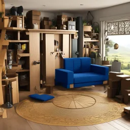 (Bilbon of lord of the rings) this Hobbit is assembling an IKEA piece of furniture in his house in the Shire