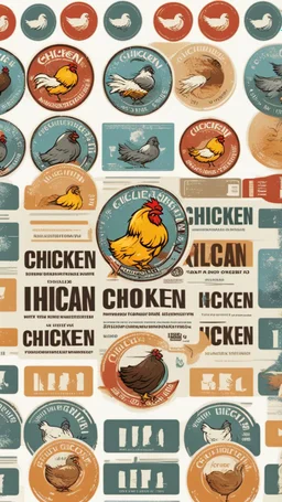 Generate a circular sticker design with the text 'Chicken' in the center. Ensure the background is clean and minimalist, providing a polished and professional appearance. The focus should be on the clarity of the text and the simplicity of the overall design, making it suitable for various applications.