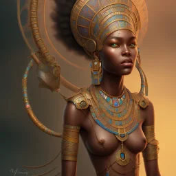 sango fantasy, fantasy magic, intricate, sharp focus, illustration, highly detailed, digital painting, concept art, matte, masterpiece head sexy African beauty black afro hair earth lady bronze African huts Egyptian princess