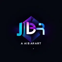 A bold, vibrant, and visually striking color graphic logo for 'JB AI Art' - an innovative AI-powered art and 3D graphics studio. The logo should feature a dynamic, eye-catching visual that combines the initials 'JB' in an abstract, stylized form. Utilize a vibrant, gradient color palette that seamlessly transitions between shades of blue, purple, and teal - evoking a sense of technological sophistication, creativity, and the boundless potential of AI-driven art and design. Incorporate geometric