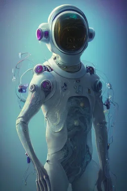 hyperrealistic portrait of a squid monster astronaut, full body portrait, well lit, intricate abstract. cyberpunk, intricate artwork, by Tooth Wu, wlop, beeple. octane render,in the style of Jin Kagetsu, James Jean and wlop, highly detailed, sharp focus, intricate concept art, digital painting, ambient lighting, 4k, artstation