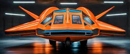 A national geographic award-winning photograph of a military fighter jet station wagon elephant hybrid bilaterally symmetrical designed by skunkworks, only one vehicle per image painted metallic orange traveling at a high rate of speed, jet intake off of the front center of vehicle and jet exhaust out the rear with bright blue flame soviet retrofuturism, cassette tape futurism, sleek but squared, tremendous nuclear powered engine