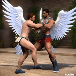 daz3d iray: Jacob wrestling with angel