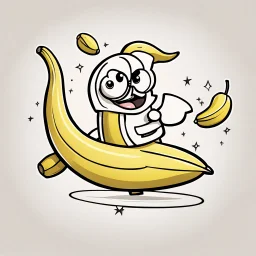 draw cartoon banana as starship