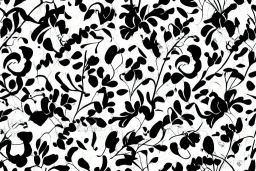 Pattern flowers black and white