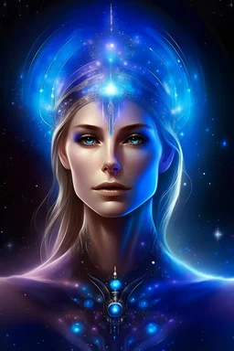 Très belle femme galactique très féminine leader reconnecte les humains à leur lumière intérieure. Elle est chef de haut rang de flottes de vaisseaux blancs