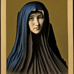 Cloaked young woman, portrait, highly detailed