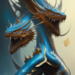 sango fantasy, fantasy magic, intricate, sharp focus, illustration, highly detailed, digital painting, concept art, matte, artgerm and paul lewin and kehinde wiley, masterpiece Asian sexy body blue dragon head prety lips