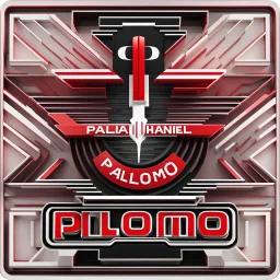 Logo for video channel with the text "Palomo Chanell" minimalist 3D red and white colors"