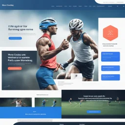 Design a user-friendly and visually appealing landing page for a sport website, prioritizing an intuitive user experience, blue colors