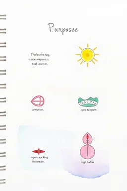 Purpose, represented as symbols pastel water colors