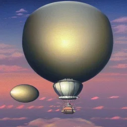 Aerostat and Zeppelin , microscopic image by electron microscope, art by Thomas kinkade