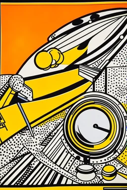 Orange moon technology painted by Roy Lichtenstein