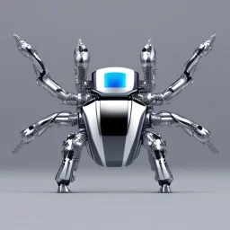 spider robot gadget, silver and blue