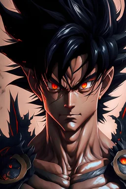 a man with black hair and a dragon on his chest, black dragon, highly detailed portrait of goku, ultra hd anime wallpaper, masayoshi suto and artgerm, anime epic artwork, hd anime wallpaper, son goku, goku, gogeta, dragon ball, wild spiky black saiyan hair, detailed anime artwork, ancalagon the black