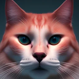 White red Cat FACE, DETAILED, PORTRAIT,3d,Unreal 5 engine